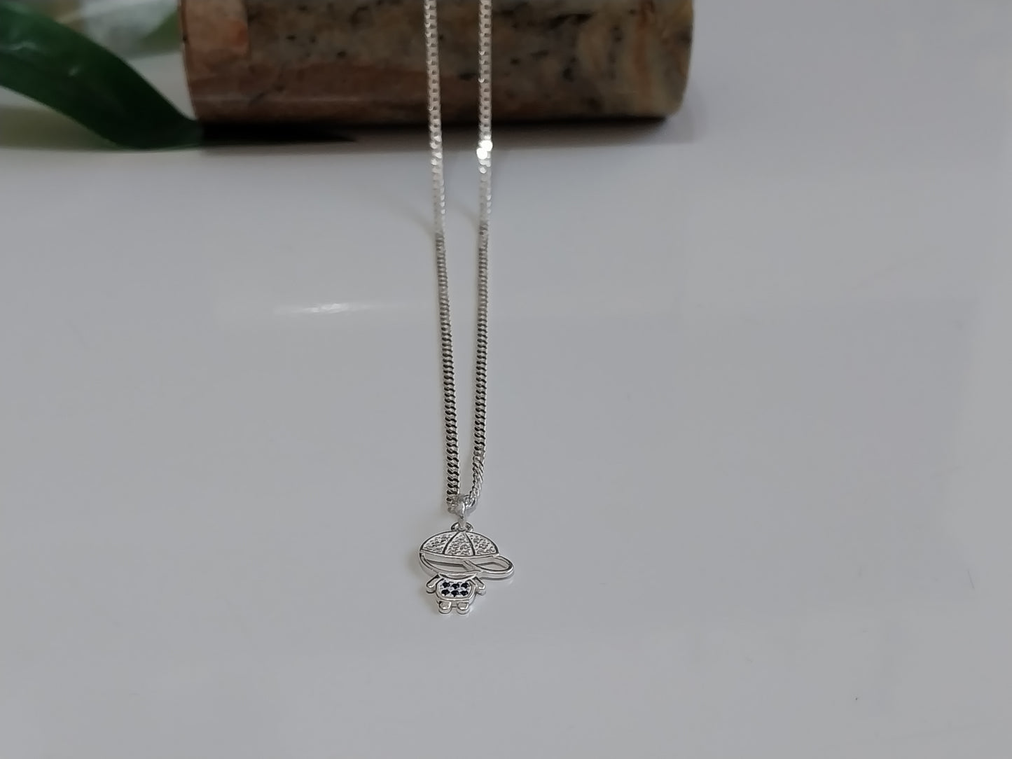 Corrente de Prata 925 - Groumet com Pingente de Prata Menino.