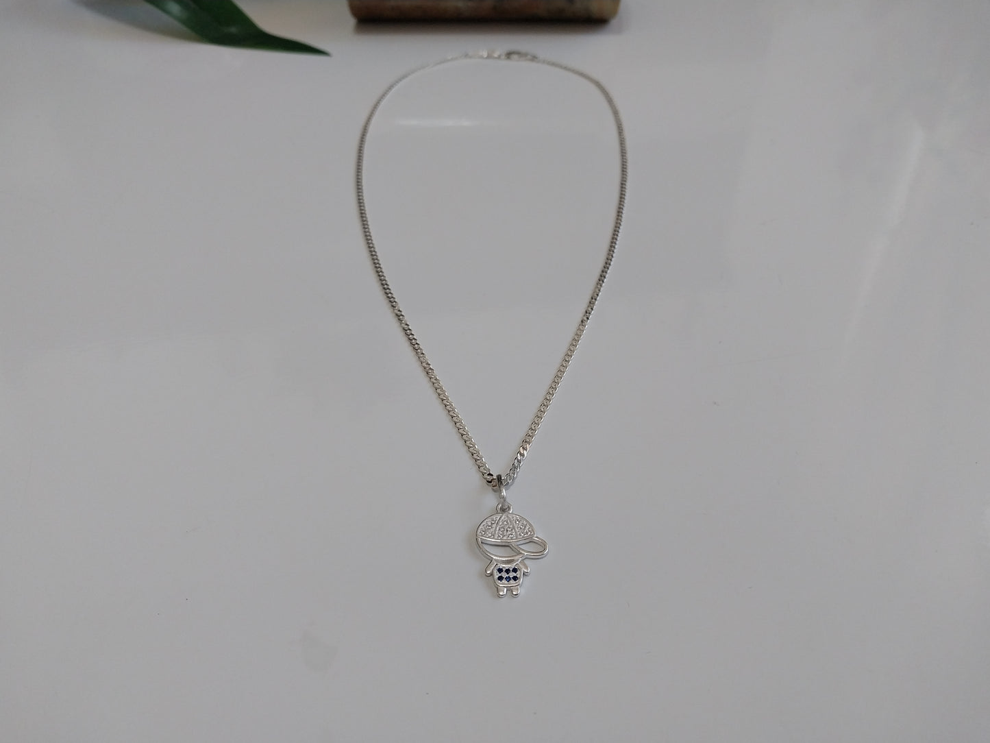 Corrente de Prata 925 - Groumet com Pingente de Prata Menino.