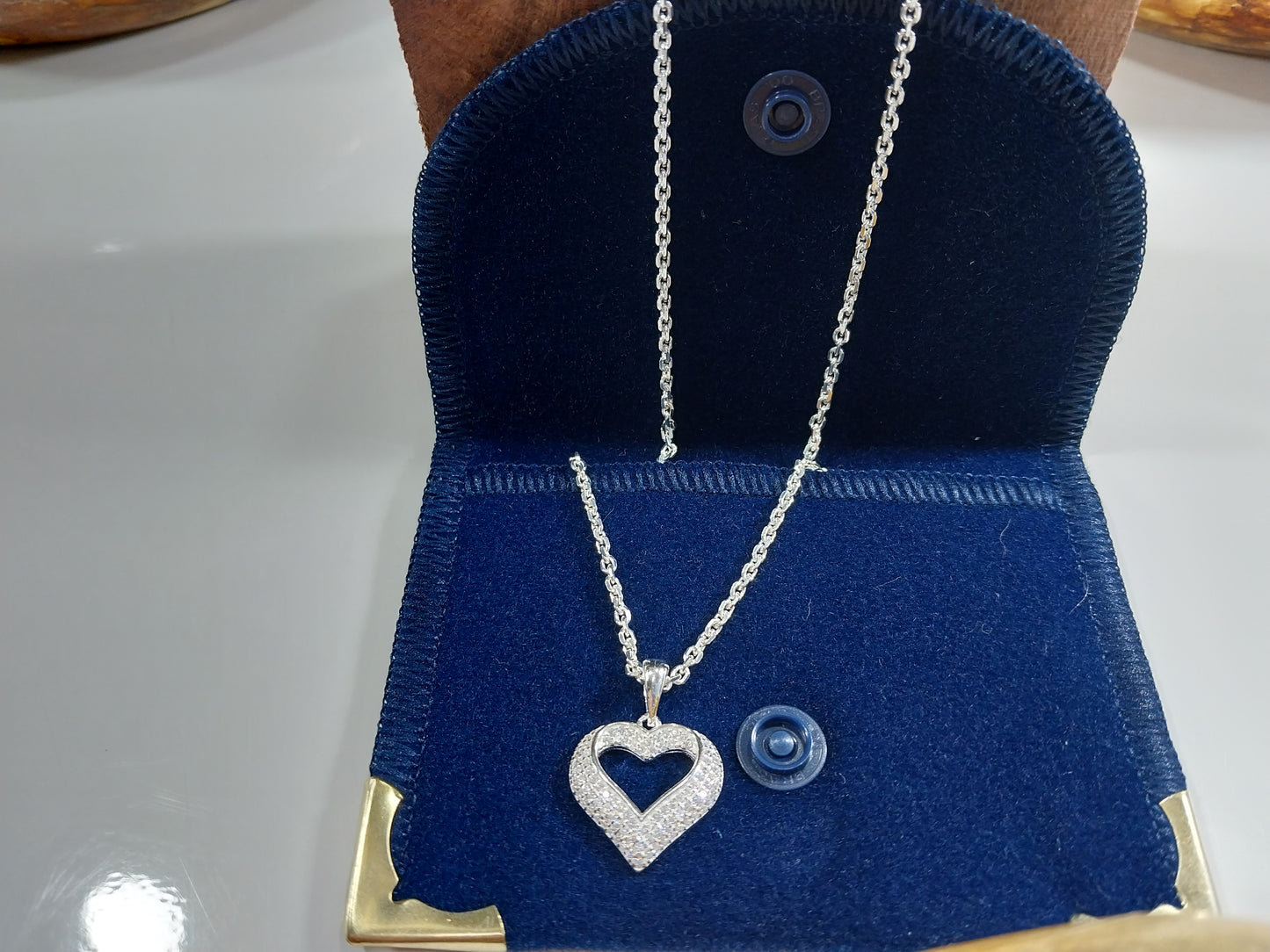 Corrente de Prata 925 - Cartier Elo Médio com Pingente de Prata Coração Vazado