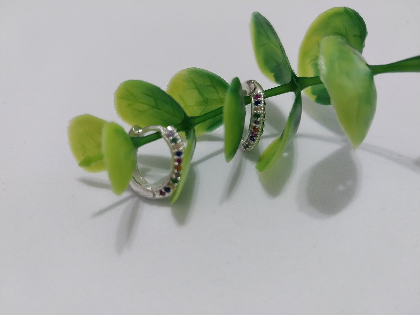 Brinco de Prata 925 - Argola Colorido.