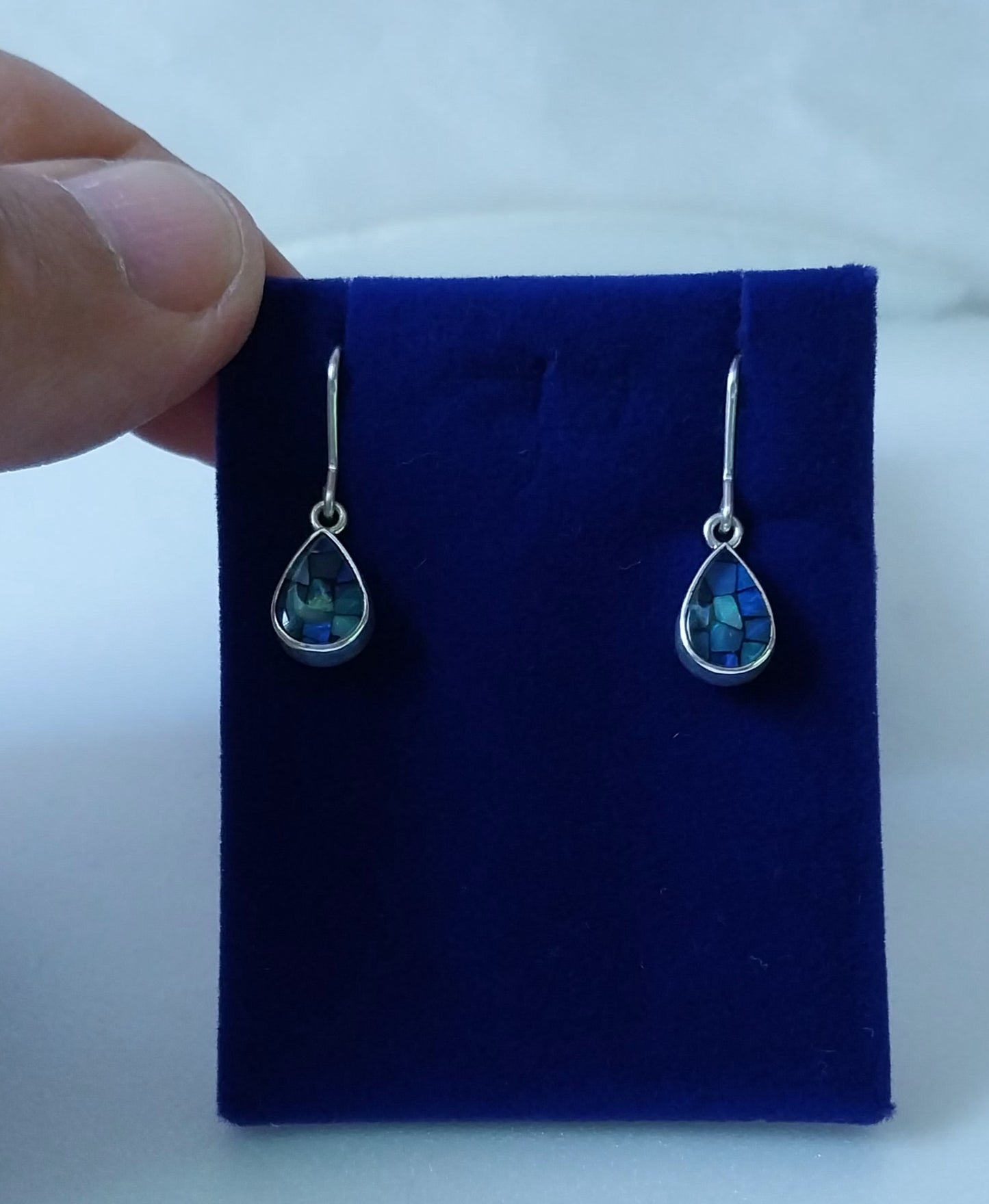 Brinco de Prata Gota com Pedra Opala Piauí