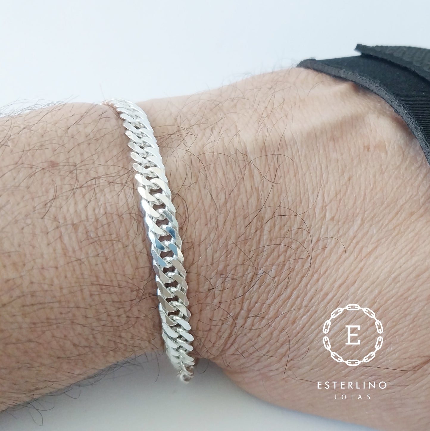 Pulseira de Prata 925 - Elo Grumet Duplo