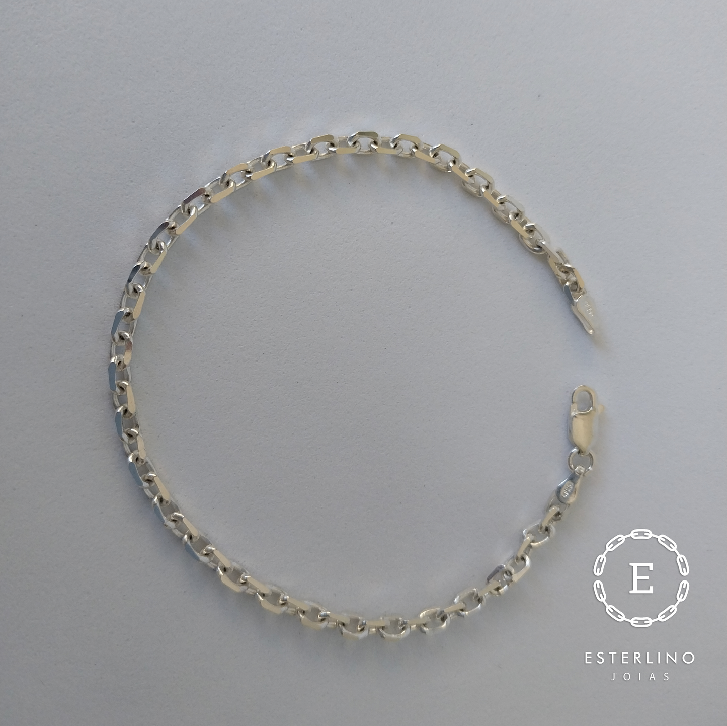 Pulseira de Prata 925 - Cartier Elo Médio.